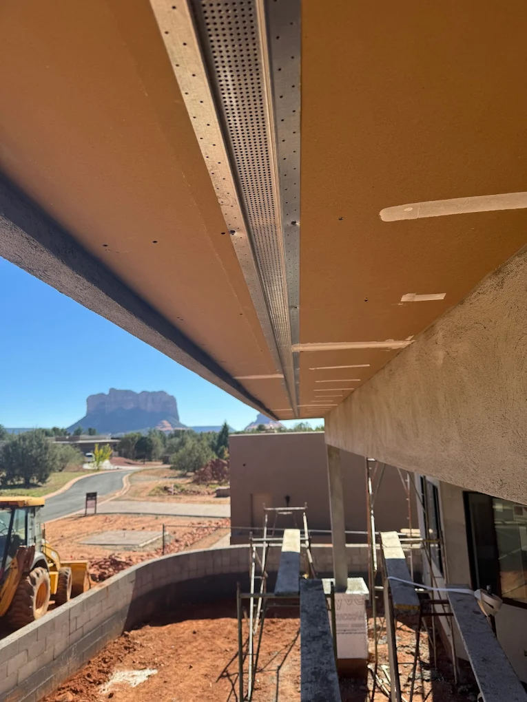 Exterior soffit and stucco drywall work